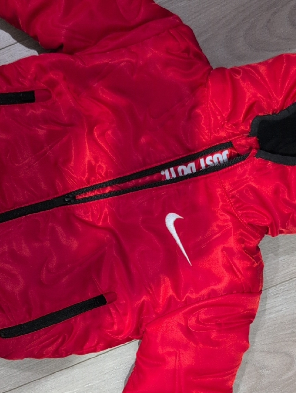 Nike Kids Hooded Puffer Jacket with White Swoosh - Picture 4 of 11